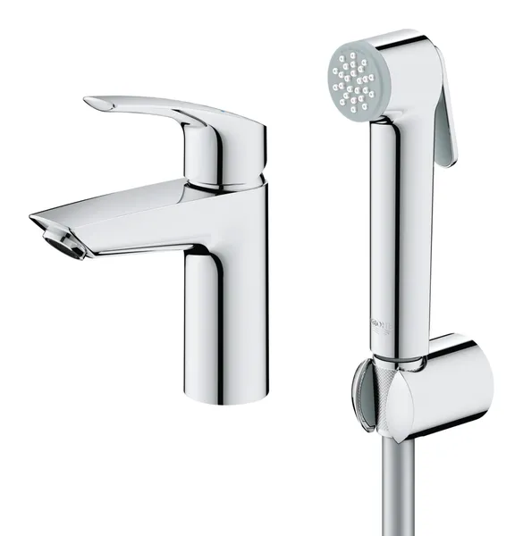 Змішувач для раковини з гігієнічним душем Grohe Eurosmart New (23124003)
