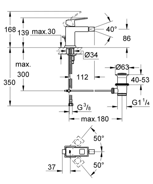 Змішувач для біде Grohe Eurocube (23138000)