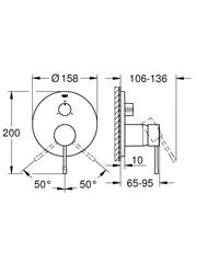 Змішувач прихованого монтажу на 3 споживача Grohe Essence New (24092001)