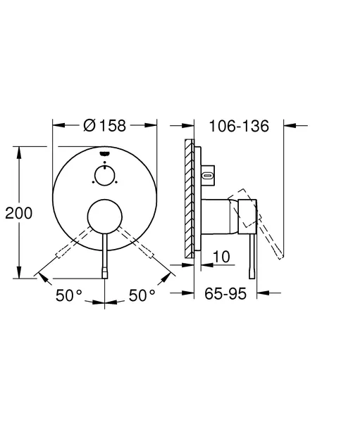 Змішувач прихованого монтажу на 3 споживача Grohe Essence New (24092001)