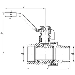 Кран кульовий KOER KR.515.PR.GAS - 2" FM ГШВ YELLOW, ручка "важіль" жовта (KR0065)