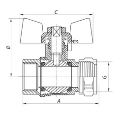 Кран кульовий Waterpro Wing 20x3/4F (MA0119)