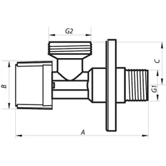 Кран для підключення сантехприборів 1/2"x3 /4" (NF.1101) Nolf (NF2973)