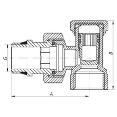 Вентиль кутовий 1/2x1/2 "антіпротічка" Koer KR.902-Gi (KR0174)