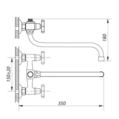 Змішувач для ванни Zerix JIK7 102-A (ZX0408)