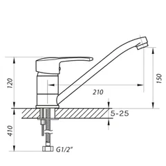 Змішувач для кухні Zerix PAN-A 181 (ZX0054)