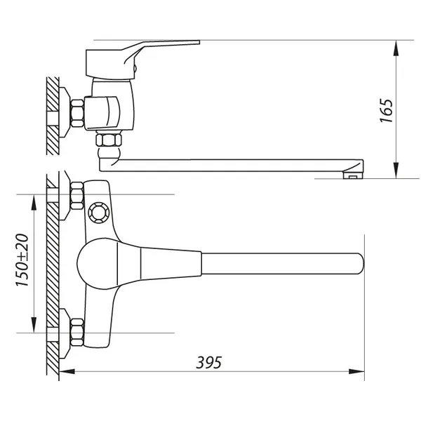 Змішувач для ванни Zerix NEO 183 (ZX0413)