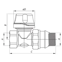 Кран термостатичний прямий 1/2" Koer KR.923-GI (KR2684)
