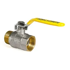 Кран кульовий KOER KR.215.G - 1 1/4" FM ГШВ YELLOW, ручка "важіль" жовта (KR0125)