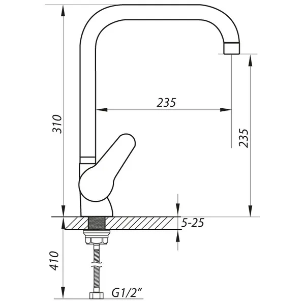 Змішувач для кухні Zerix SOP7 146 (ZX2653)