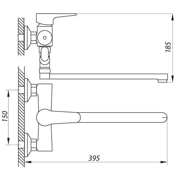 Змішувач для ванни Zerix PUD6 045 (ZX2937)