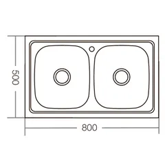 Мийка кухонна ZERIX Z8050D-08-180E DOUBLE (satin) (ZM0569)