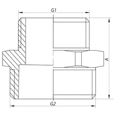 Ніпель редукційний 1 "x2" Koer KF.N1020 (KF0045)