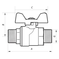 Кран кульовий 1/2" ШШМ (NF.731) Nolf (NF2954)