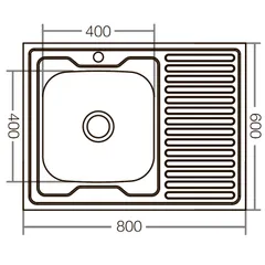 Кухонна мийка накладна ZerixZ8060L-06-160E (Satin) (ZX1616)