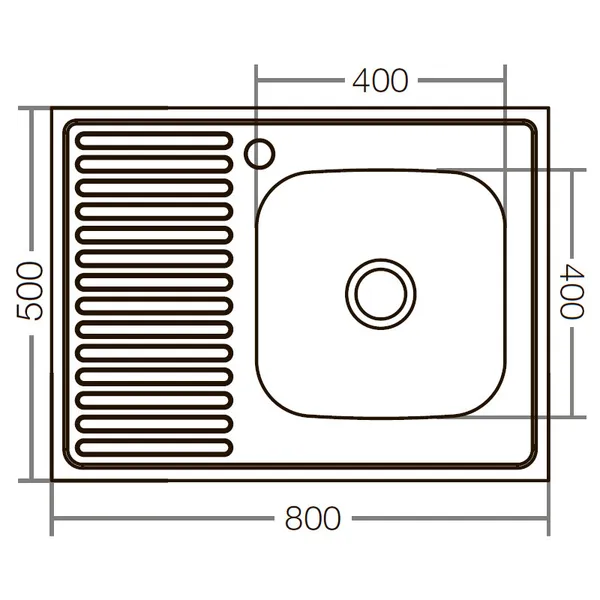Кухонна мийка накладна Zerix Z8050R-04-160E (Satin) (ZX1615)