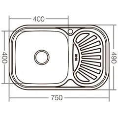Мийка кухонна Zerix Z7549-08-180E (Satin) (ZX1606)