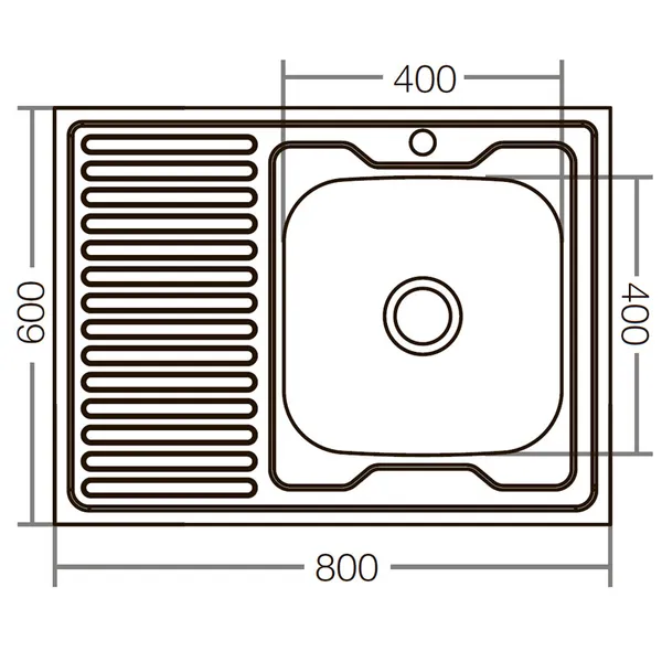 Кухонна мийка накладна ZerixZ8060R-06-160E (Satin) (ZX1617)