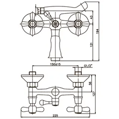 Змішувач для ванни Haiba Dominox 142 матовий (HB0066)
