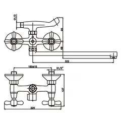 Змішувач для ванни Haiba Dominox 140 (HB0064)