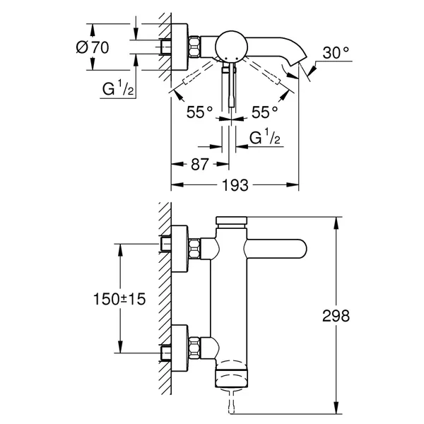 Змішувач для ванни Grohe Essence New (25250001)