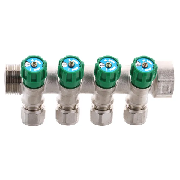 Колектор для теплої підлоги Koer KR.1124-4 1"x4 ways (KR2834)