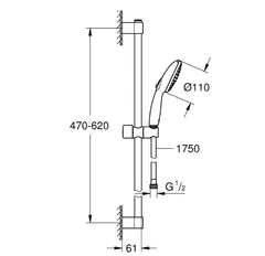 Душовий гарнітур Grohe Tempesta 110, 2 режими струменю (27598003)