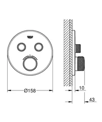 Термостат прихованого монтажу на 2 споживача Grohe Grohtherm SmartControl (29119000)