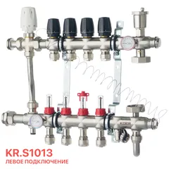 Колектор зі вбудованим змішув. вузлом KOER KR.S1013-4 1 "х4 SUS304 і євроконусами 3 / 4-16 (KR2947)