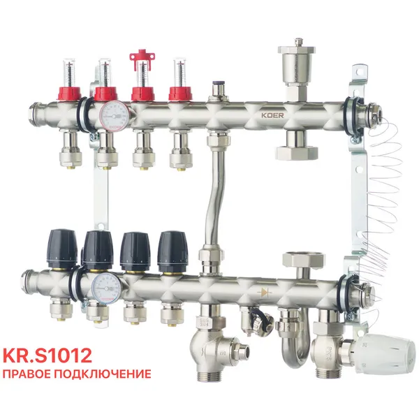 Колектор з вбудованим зміш. вузлом Koer KR.S1012-4 1 "х4 SUS304 і євроконус 3 / 4-16 (KR2937)