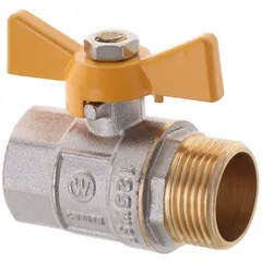 Кран кульовий Waterpro WP607-20FMW-Y - 3/4" FMW ГШМ YELLOW, ручка "метелик" жовта (WP2892)