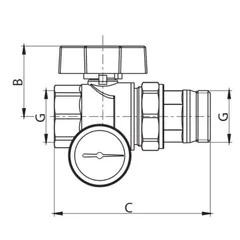 Кран з американкою "антипротечка" з термометром прямий Koer KR.1032-Gi - 1" (KR2893)