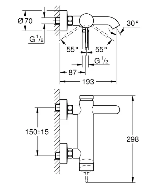 Змішувач для ванни Grohe Essence New (33624001)