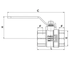 Кран кульовий Roho R200-100B - 1" (RO0106)