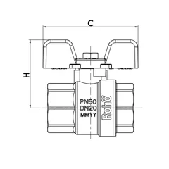 Кран кульовий Roho R100-100B - 1" (RO0103)