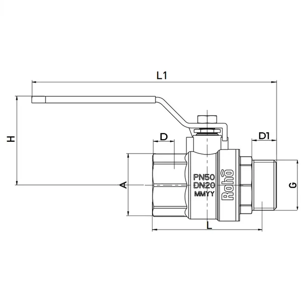 Кран кульовий Roho R201-075B - 3/4" (RO0096)