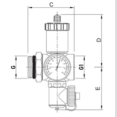 Прохідна зливна група Roho R612-100 - 1" (з повітровідвідником) (RO0154)