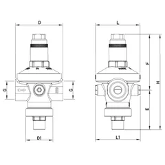 Редуктор тиску Roho R1203-075 - 3/4" ВВ, PN16 (1,5-7 бар) мембранний (RO0148)
