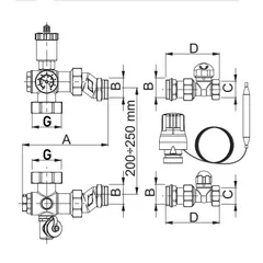 Змішувальна група термостатична з ексцентриками Roho R71-100075 - 1"х3/4" (без насосу) (RO0150)