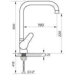 Змішувач для кухні Zerix SOP7 146 (ZX0192)