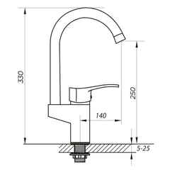 Змішувач для кухні Zerix VOX 181 (ZX0215)