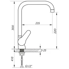 Змішувач для кухні Zerix SOP7 045 (ZX2652)