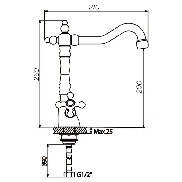 Змішувач для кухні Haiba Dominox 777 (HB0095)