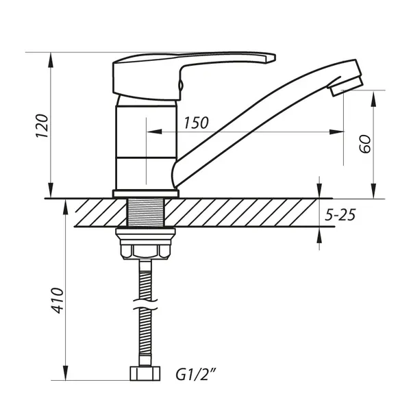 Змішувач для умивальника Zerix PED-B 279 (ZX0069)