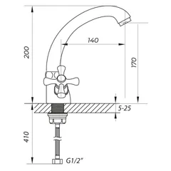 Змішувач для умивальника Zerix TLC 722 (ZX0163)