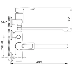 Змішувач для ванни Zerix JLB 135 (ZX2942)