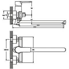 Змішувач для ванни Haiba Columbia 006 (HB0039)
