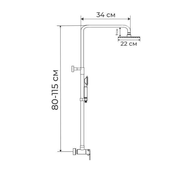 Душова колона зі змішувачем Haiba SIRIUS 003-J (HB0777)