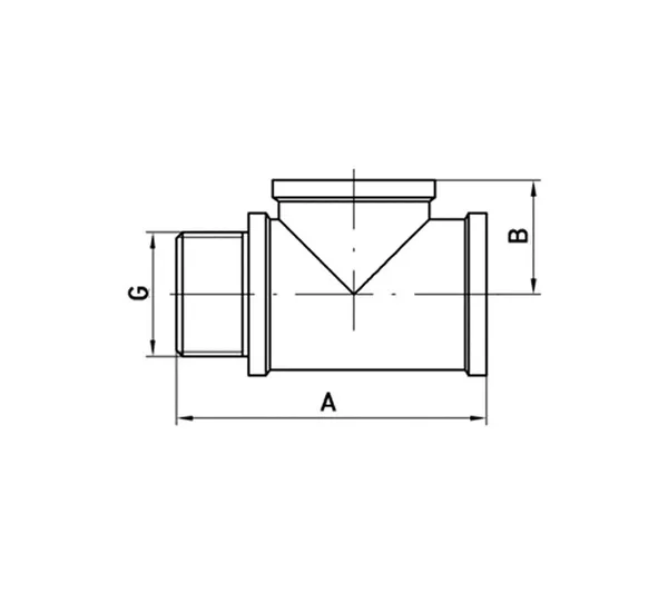 Трійник Koer KF.T06FMF.WN 1/2'' ВЗВ (без нікелю) (KR3029)