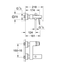 Змішувач для ванни Grohe Eurocube (23140000)